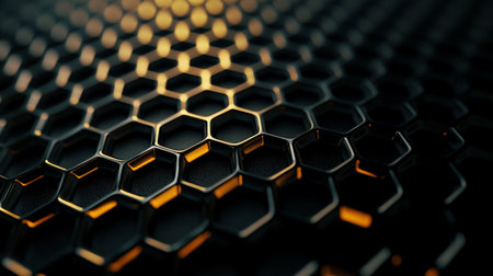 Abstract hexagon background. 3d render illustration. Honeycomb texture.の写真素材
