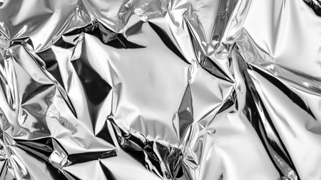 Crumpled aluminum foil texture for background. 3d rendering.