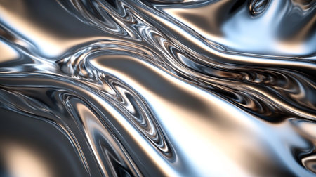 abstract metallic background with smooth lines and waves in black and whiteの写真素材