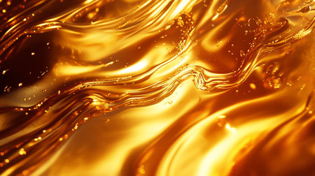 golden liquid texture as very nice background, closeup of photoの写真素材