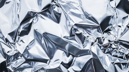 Crumpled silver foil texture background. Silver foil texture background.の写真素材