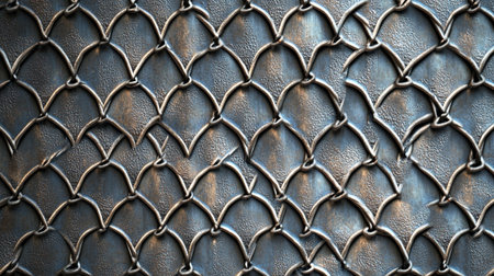 Close-up of a textured background from a metal chain link fenceの写真素材