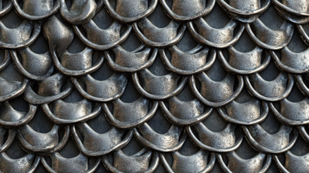 Close-up of metal armor texture. Abstract background and texture for design.の写真素材