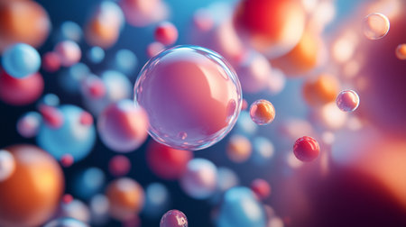 Abstract background with colorful spheres. 3d rendering, 3d illustration.