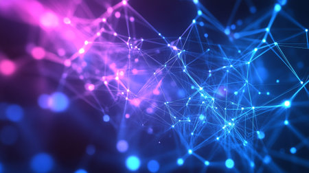 3d rendering of abstract digital technology background. Network connection structure.