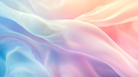 abstract blue and pink background with smooth wavy silk or satin textureの写真素材