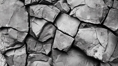 Black and white stone wall texture. Abstract background and texture for design.
