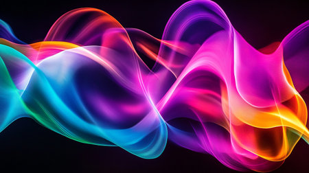 abstract colorful smoke waves background, close-up, top view