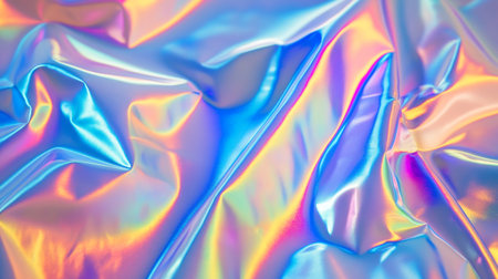 abstract background of holographic foil with some smooth lines in itの写真素材