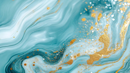 Marble abstract acrylic background. Marbling artwork texture. Agate ripple pattern. Gold powder.