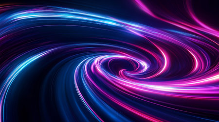 Abstract background with blue and pink glowing lines in the form of spirals