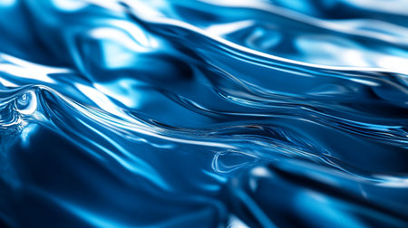 closeup of abstract blue silk fabric texture background with some smooth lines in it