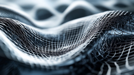 3D rendering of abstract technology digital hi tech wireframe mesh surface