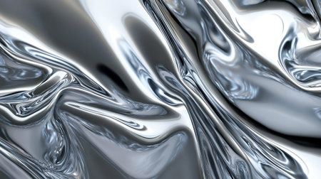 3d render of abstract metallic background with waves and folds in it