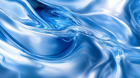 abstract blue background with smooth lines in it, like waves on waterの写真素材