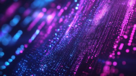 3d illustration of technology abstract background with glowing particles in cyberspace