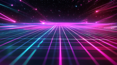 abstract technology background with glowing lines and dots, 3d render