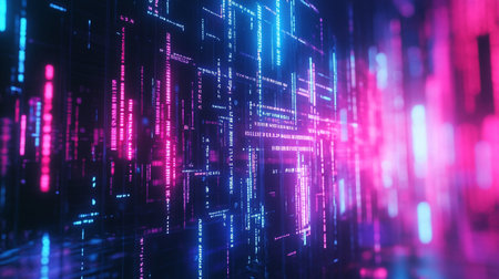 Futuristic technology background with glowing lines. 3d render illustration