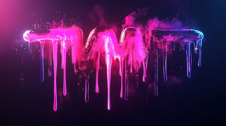 Colorful paint splashes isolated on black background. 3D rendering