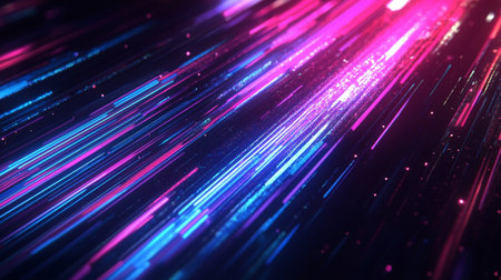 3d illustration of abstract background with glowing particles in space with depth of field