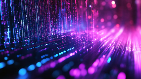 3d illustration of technology abstract background with glowing particles. Big data concept.