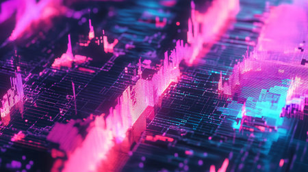Futuristic abstract background with bokeh lights. 3d rendering