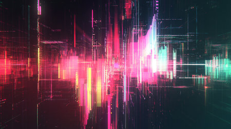Futuristic technology background with glowing lines and dots. 3d rendering