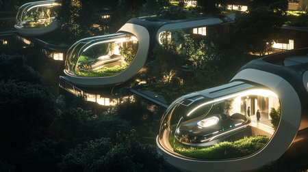 modern train in the city at night. 3d rendering and illustration.