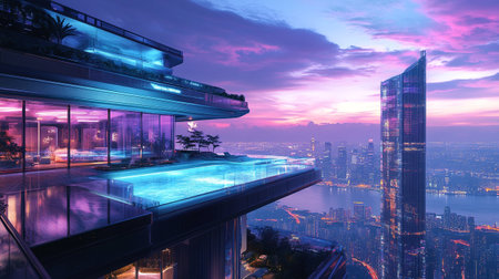 modern building in hongkong at night,china.