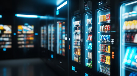 Vending machine in the supermarket. Concept of buying food and drinksの写真素材
