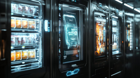 Close up of vending machines in the subway station. 3d renderingの写真素材