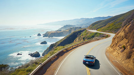 California Highway 1 in Big Sur, California, United States of Americaの写真素材