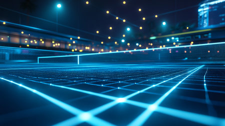 Futuristic technology background with glowing lines. 3D Rendering