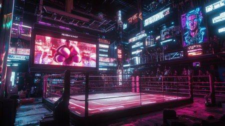 The scene of the boxing match between Sukhumvit and Sukhumvit at Bangkok, Thailand.の写真素材