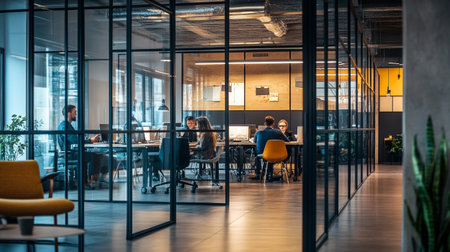 Group of business people discussing business plan  in the modern office.