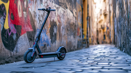 Electric scooter in the old town of Bologna, Italy