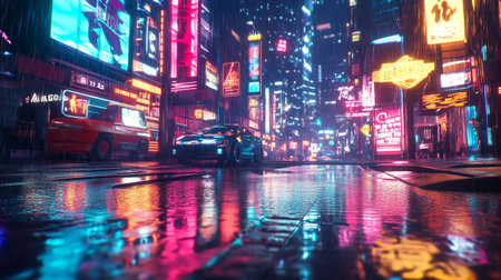 s Square in New York City at nightの写真素材