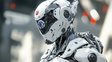 Close-up of a robot on display at The 36th Bangkok International Motor Show in Thailand.