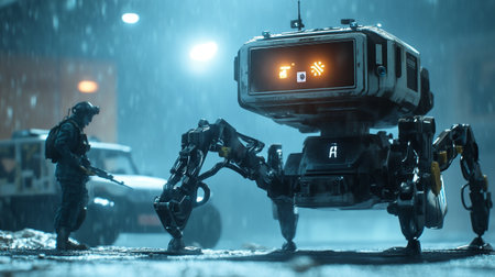 War Concept. Military silhouettes fighting scene on war fog sky background, World War Soldiers Silhouettes Below Cloudy Skyline At night.の写真素材