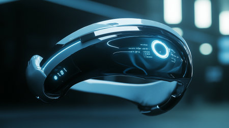 Virtual reality goggles. Future technology concept. 3d rendering toned image
