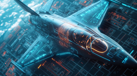 Futuristic spaceship in futuristic space. 3d rendering toned image