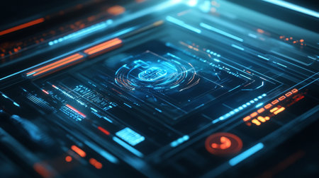 Futuristic HUD interface. Futuristic technology interface. 3d rendering