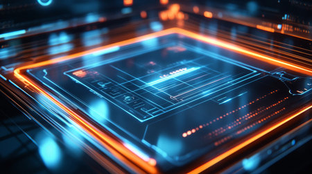Futuristic HUD interface. Future technology concept. 3D Rendering
