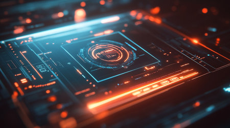 Futuristic HUD interface. Futuristic technology concept. 3D Renderingの写真素材