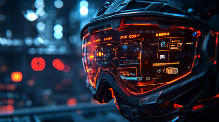 Close-up of a virtual reality headset. 3D Rendering