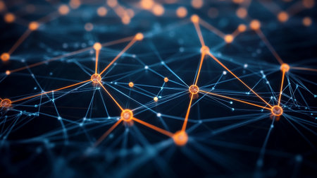 3d rendering of network connection on blue background. Network concept.