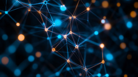 Abstract technology background. Network connection structure with dots and lines. 3d rendering