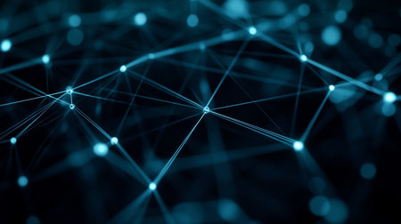 Abstract digital background with connecting dots and lines. Network connection structure. 3d...