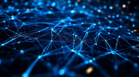 Network connection structure. Big data visualization. Network connection structure background. 3d...