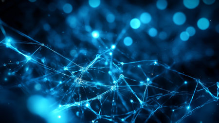 3D rendering of abstract digital background with connection lines and dots. Network concept